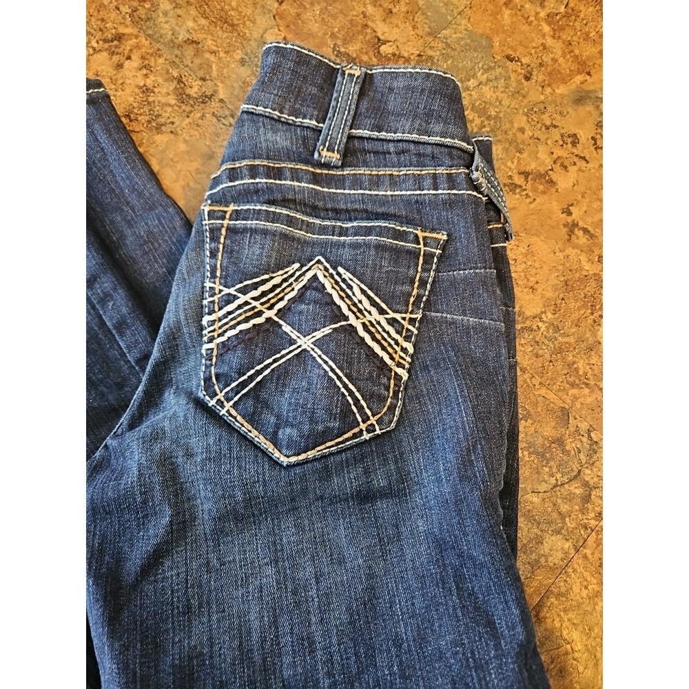 Real Ariat Jeans Womens 26R/33 Low Rise Boot Stretch Denim 'Broken Zipper'(A1138